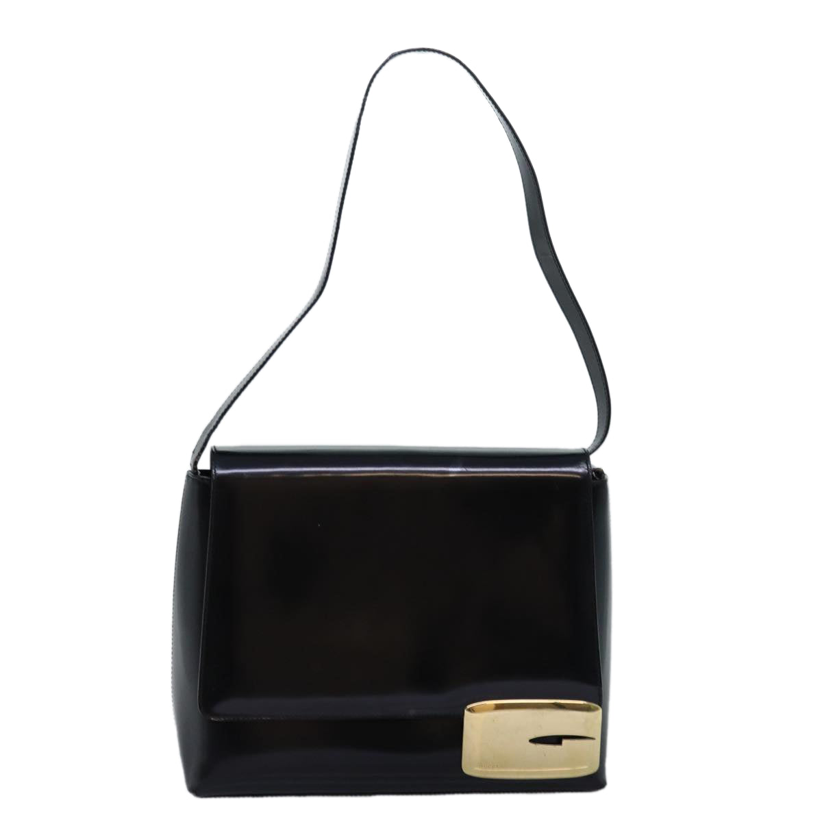 GUCCI Shoulder Bag Enamel Black 001 3444 1812 am6154