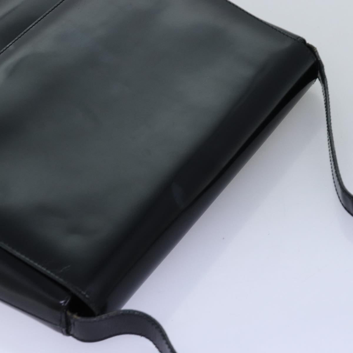 GUCCI Shoulder Bag Enamel Black 001 3444 1812 am6154
