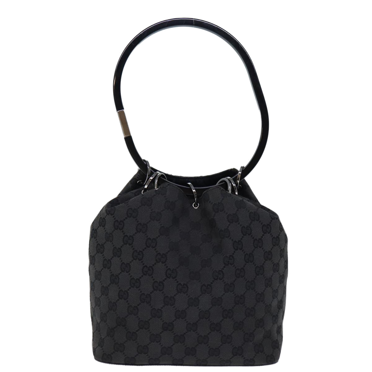 GUCCI GG Canvas Hand Bag Black 001 3750 am6155