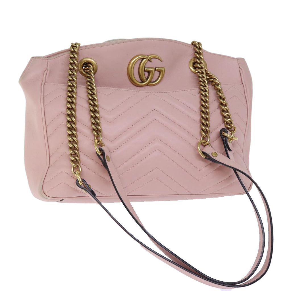 GUCCI GG Marmont Chain Shoulder Bag Pink 443501 am6172