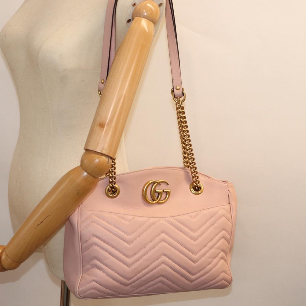 GUCCI GG Marmont Chain Shoulder Bag Pink 443501 am6172