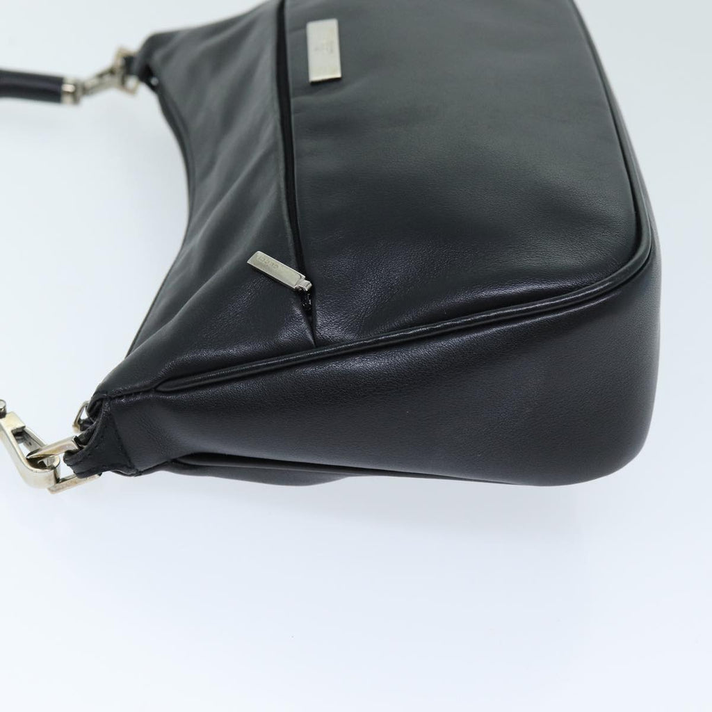 GUCCI Bamboo Shoulder Bag Leather Black 001 3865 am6186