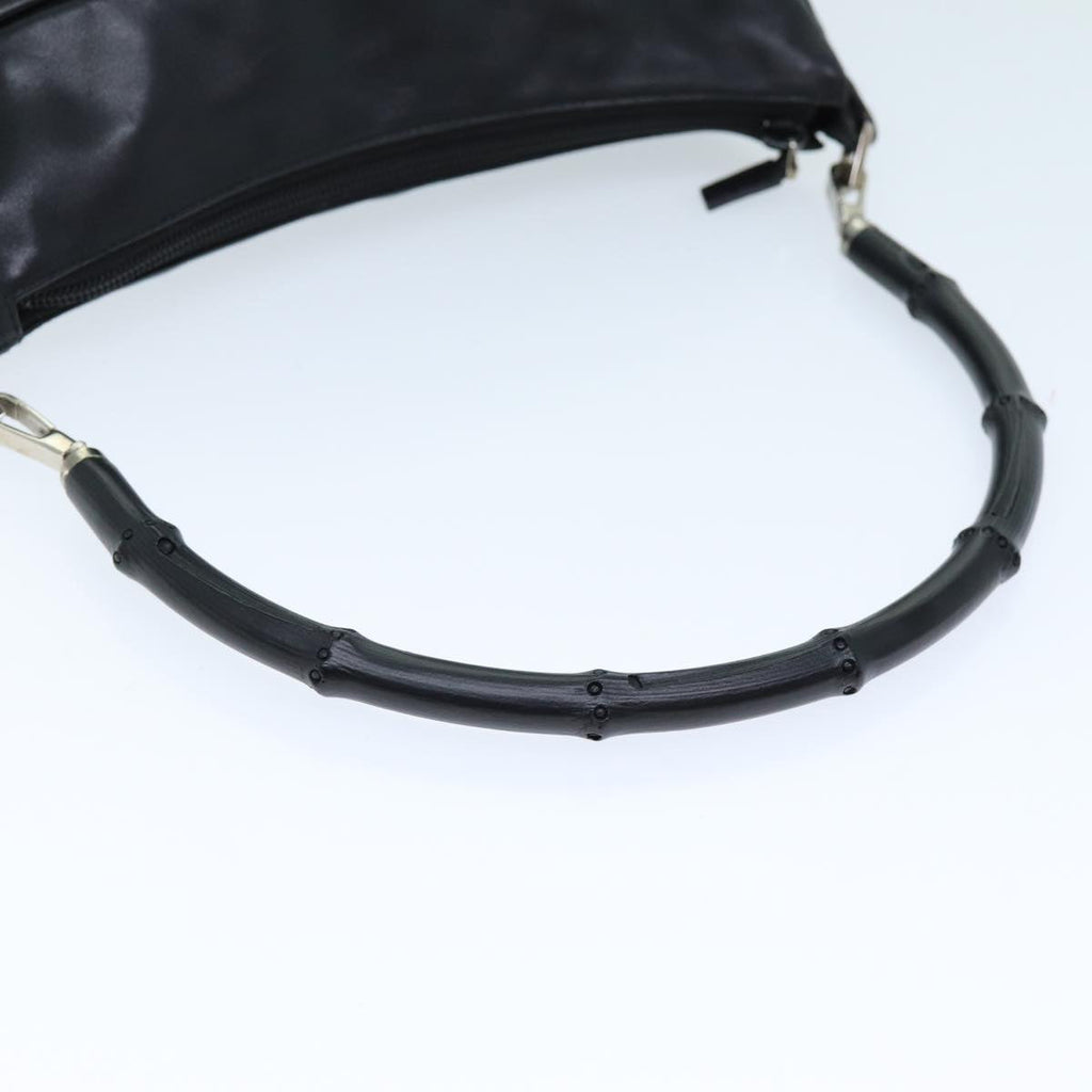 GUCCI Bamboo Shoulder Bag Leather Black 001 3865 am6186