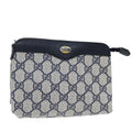 GUCCI GG Supreme Pouch PVC Leather Navy 89 01 020 am6188