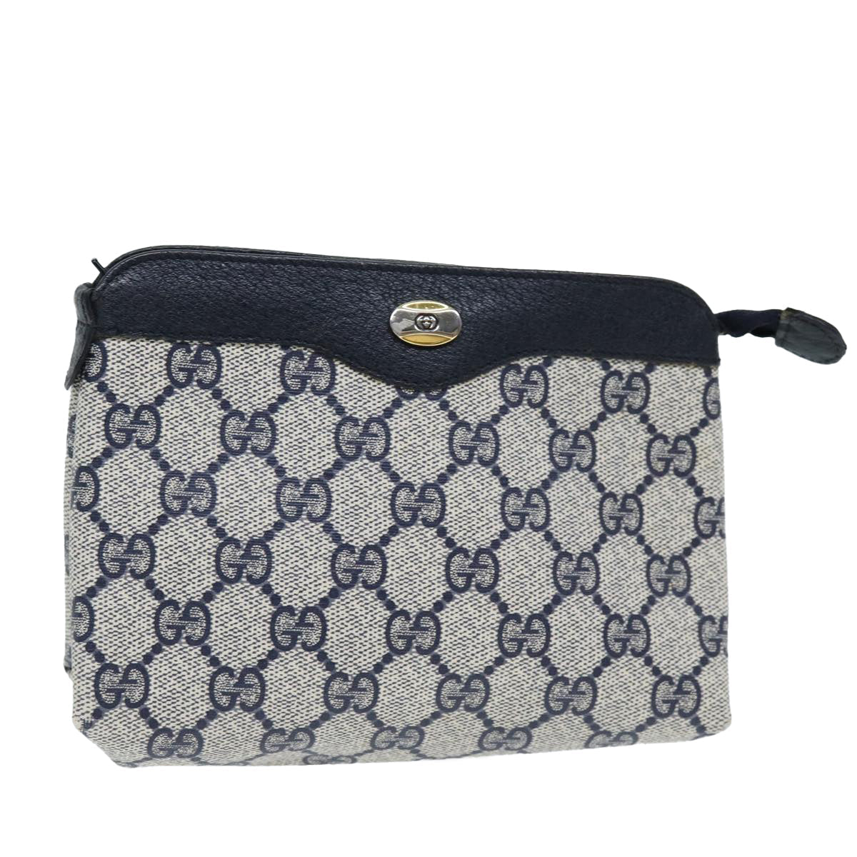 GUCCI GG Supreme Pouch PVC Leather Navy 89 01 020 am6188