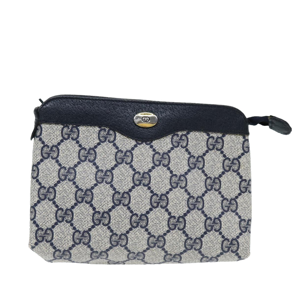 GUCCI GG Supreme Pouch PVC Leather Navy 89 01 020 am6188