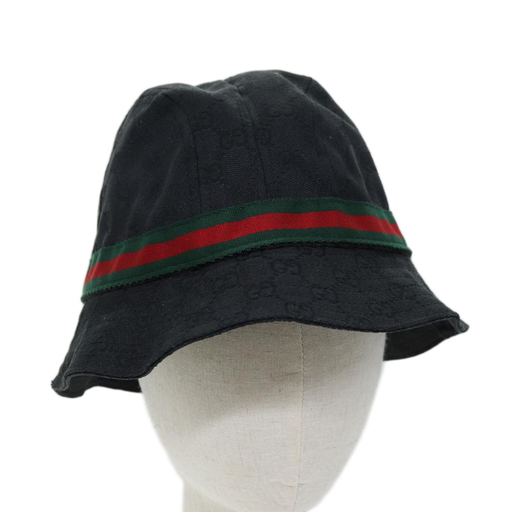 GUCCI GG Canvas Web Sherry Line Bucket Hat XL Black Red Green am6189