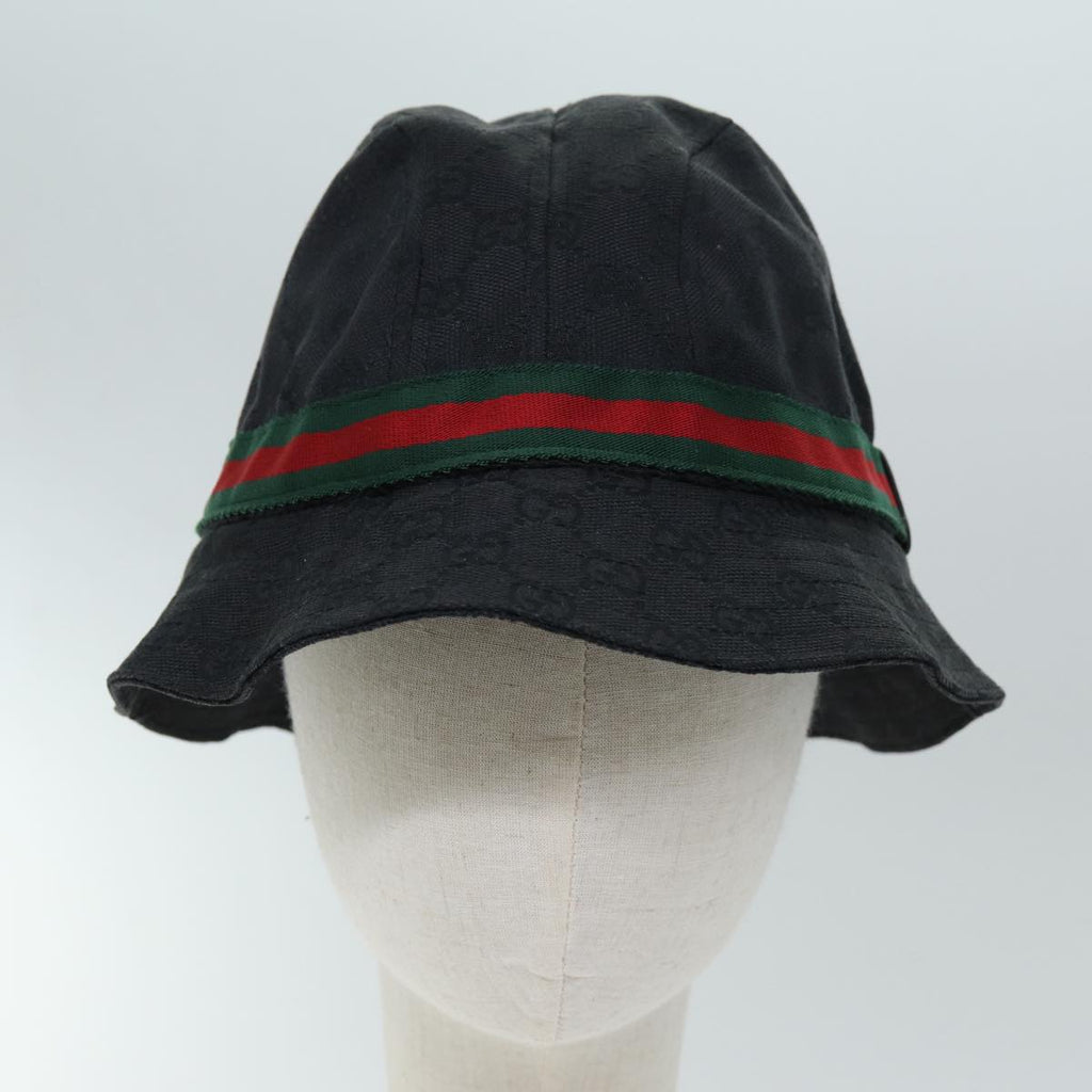GUCCI GG Canvas Web Sherry Line Bucket Hat XL Black Red Green am6189