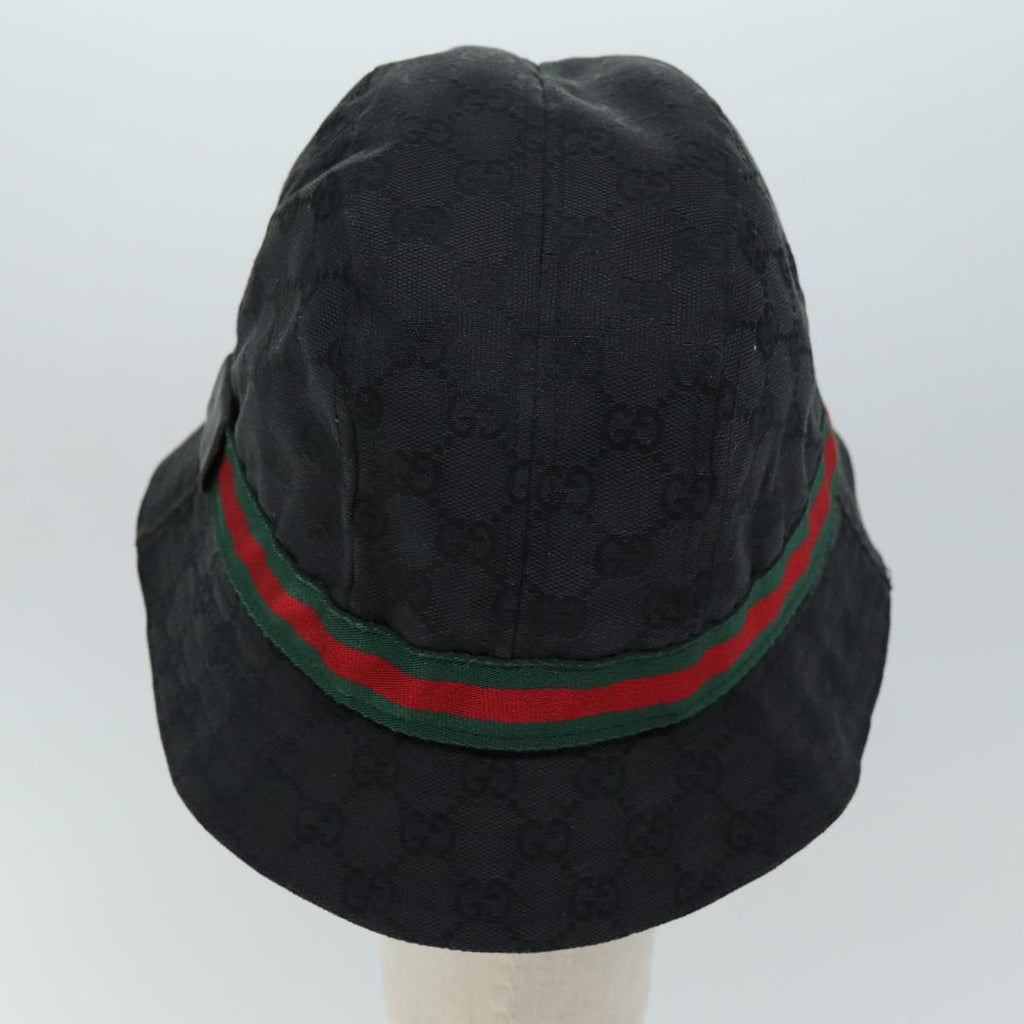 GUCCI GG Canvas Web Sherry Line Bucket Hat XL Black Red Green am6189