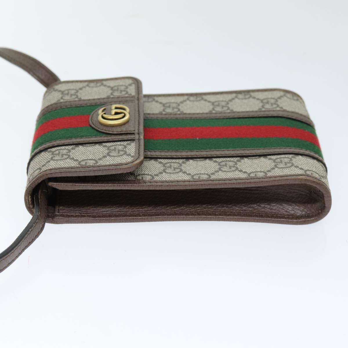 GUCCI GG Supreme Web Sherry Line Shoulder Bag PVC Beige Red 625757 am6198