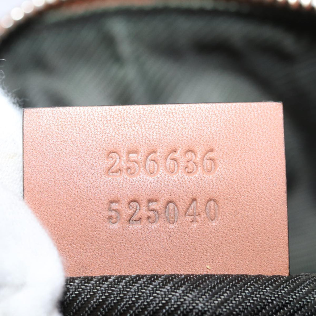 GUCCI GG Canvas Sherry Line Pouch Beige Wine Red 256636 am6220