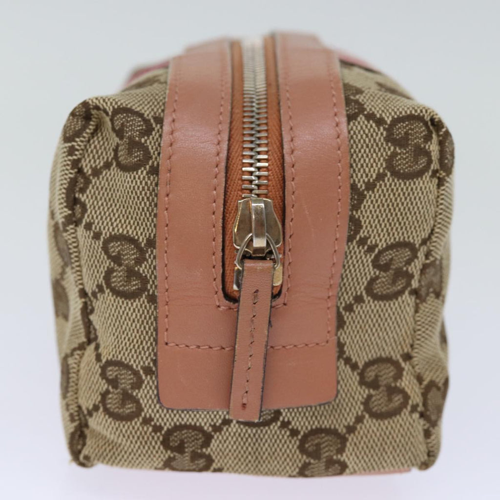 GUCCI GG Canvas Sherry Line Pouch Beige Wine Red 256636 am6220