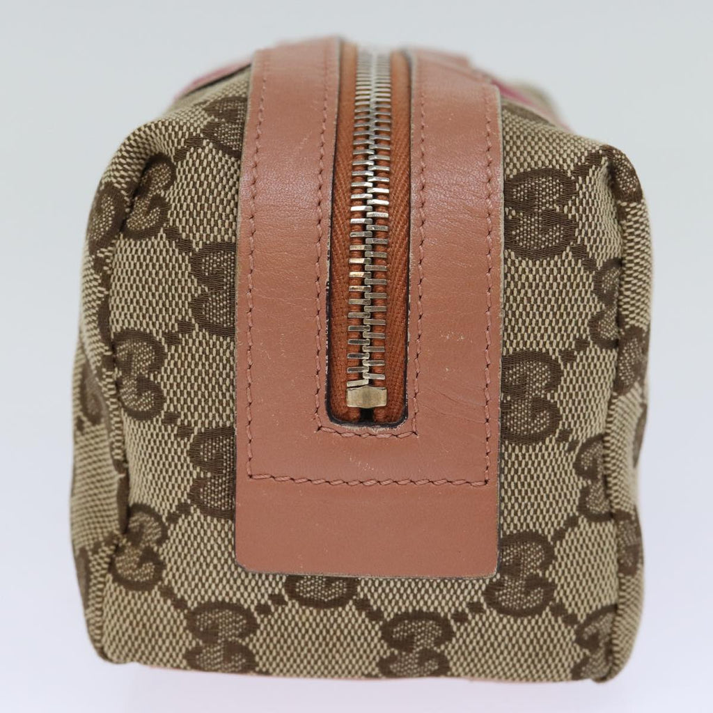 GUCCI GG Canvas Sherry Line Pouch Beige Wine Red 256636 am6220