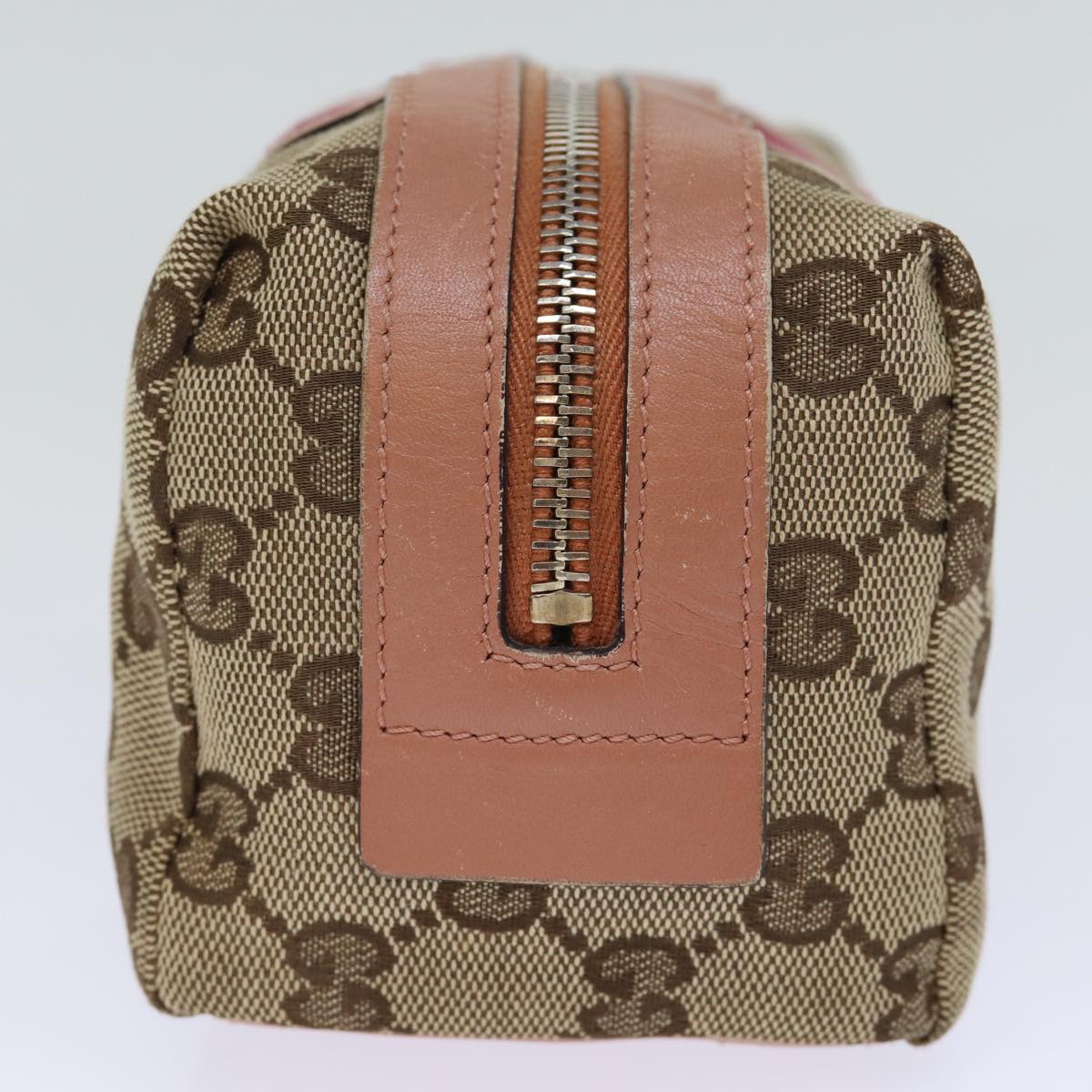 GUCCI GG Canvas Sherry Line Pouch Beige Wine Red 256636 am6220