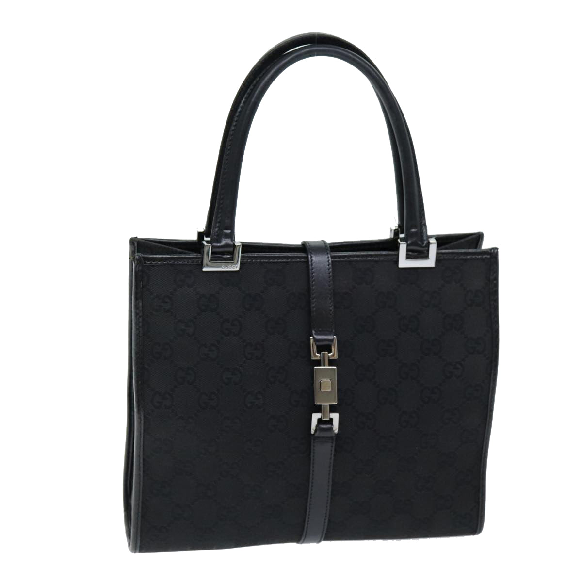 GUCCI Jackie GG Canvas Hand Bag Black 01715 3444 am6221