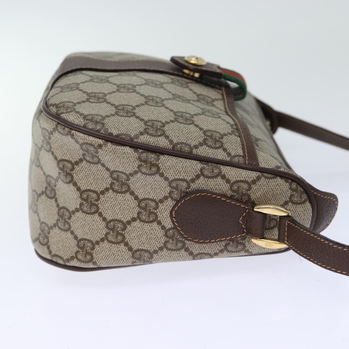 GUCCI GG Supreme Web Sherry Line Shoulder Bag Beige Red 89 02 032 am6223