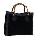 GUCCI Bamboo Hand Bag Suede Leather Black 002 123 0260 am6224