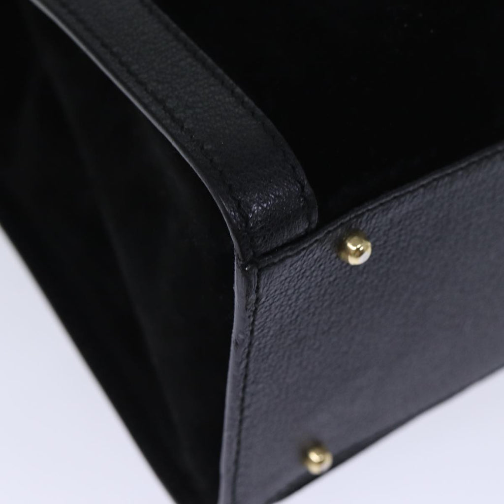 GUCCI Bamboo Hand Bag Suede Leather Black 002 123 0260 am6224