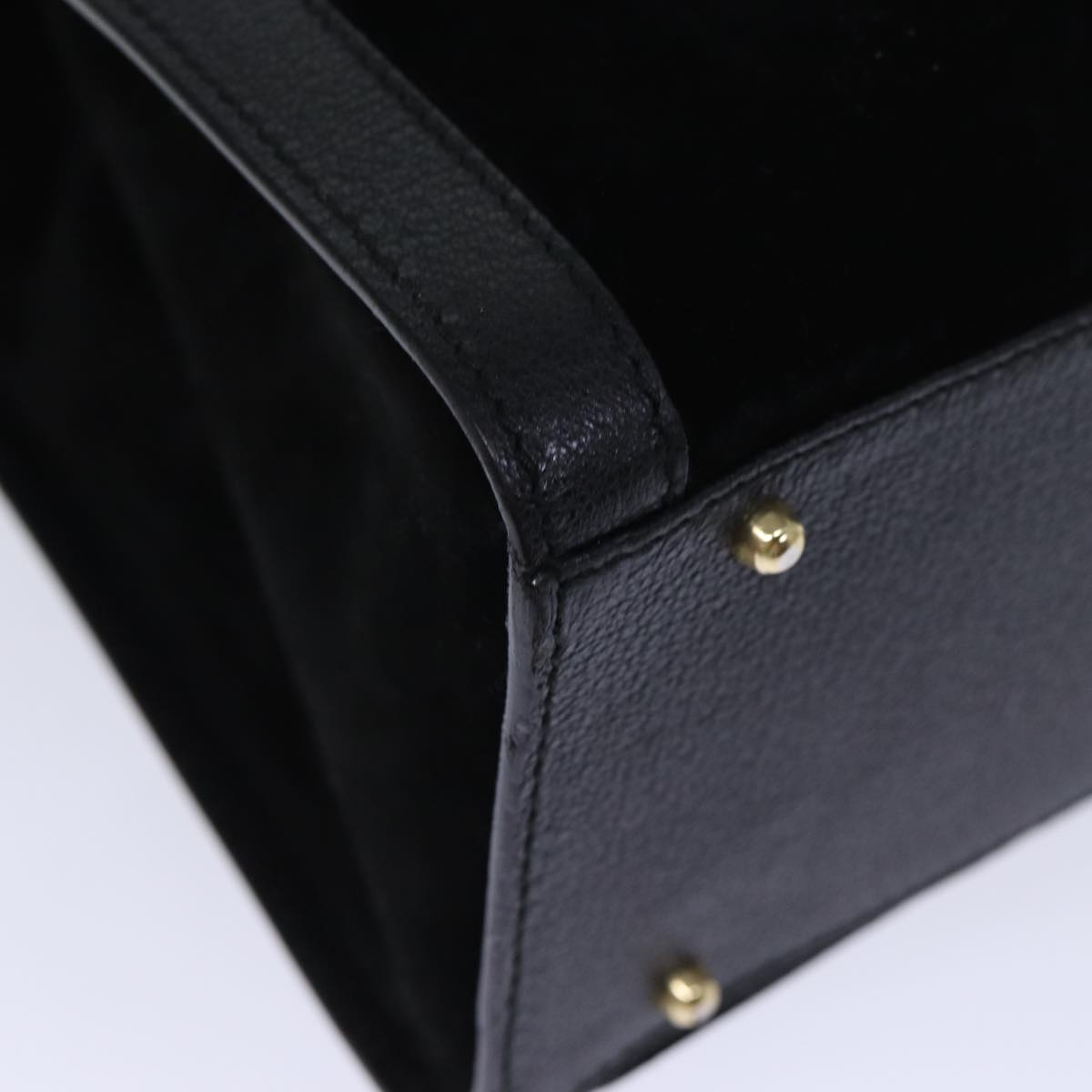 GUCCI Bamboo Hand Bag Suede Leather Black 002 123 0260 am6224