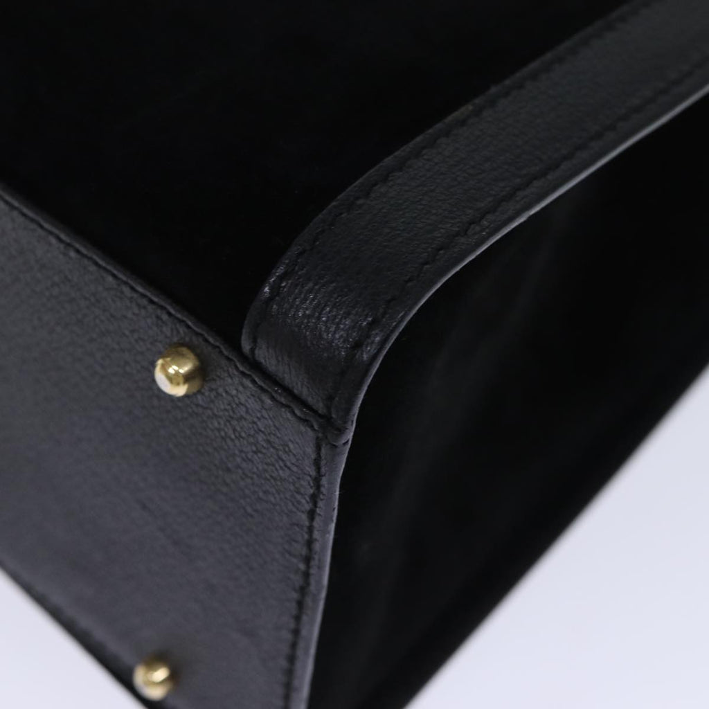 GUCCI Bamboo Hand Bag Suede Leather Black 002 123 0260 am6224