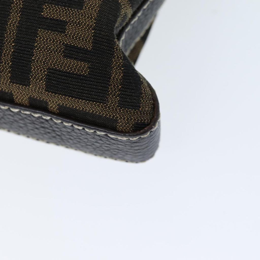 FENDI Zucca Canvas Shoulder Bag Black Brown am6285