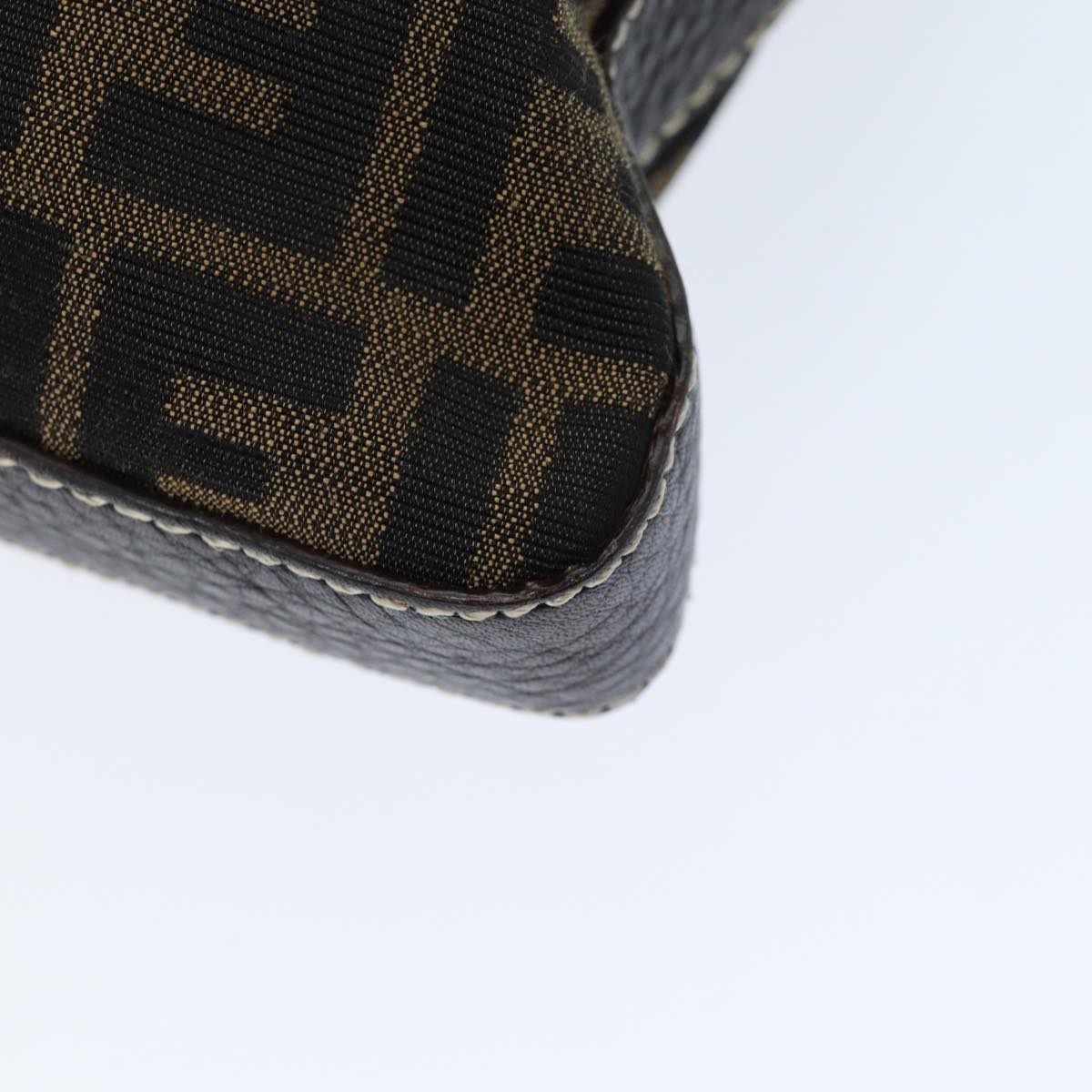 FENDI Zucca Canvas Shoulder Bag Black Brown am6285