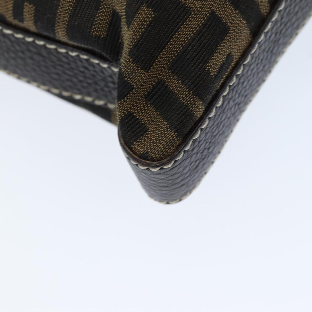FENDI Zucca Canvas Shoulder Bag Black Brown am6285