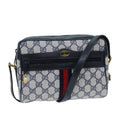 GUCCI GG Supreme Sherry Line Shoulder Bag PVC Navy Red 56 02 004 am6288