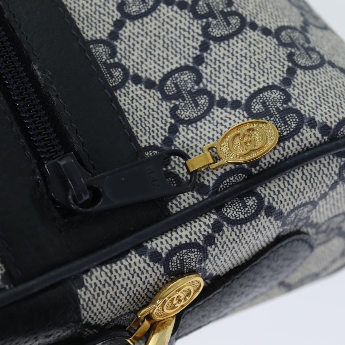 GUCCI GG Supreme Sherry Line Shoulder Bag PVC Navy Red 56 02 004 am6288