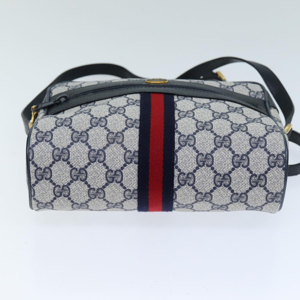 GUCCI GG Supreme Sherry Line Shoulder Bag PVC Navy Red 56 02 004 am6288