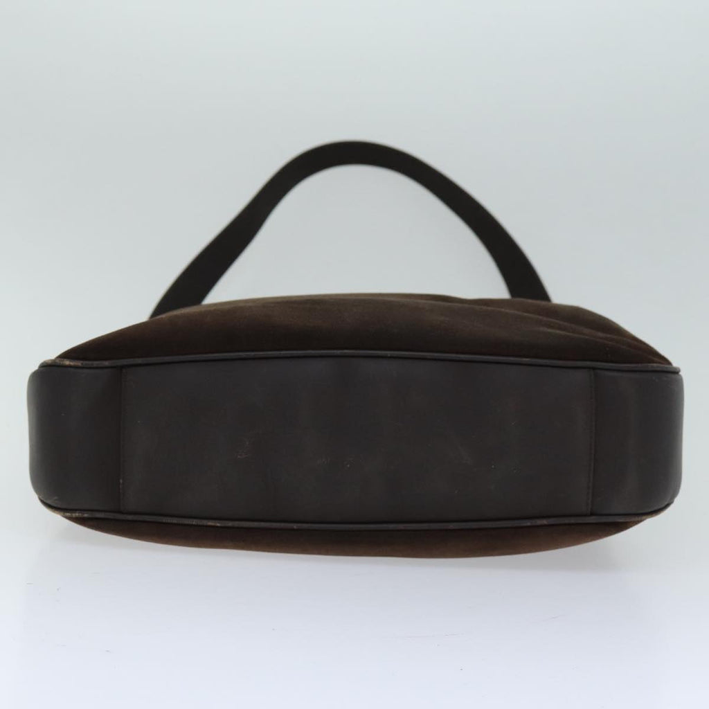 GUCCI Bamboo Hand Bag Suede 2way Brown 001 3444 1577 am6304
