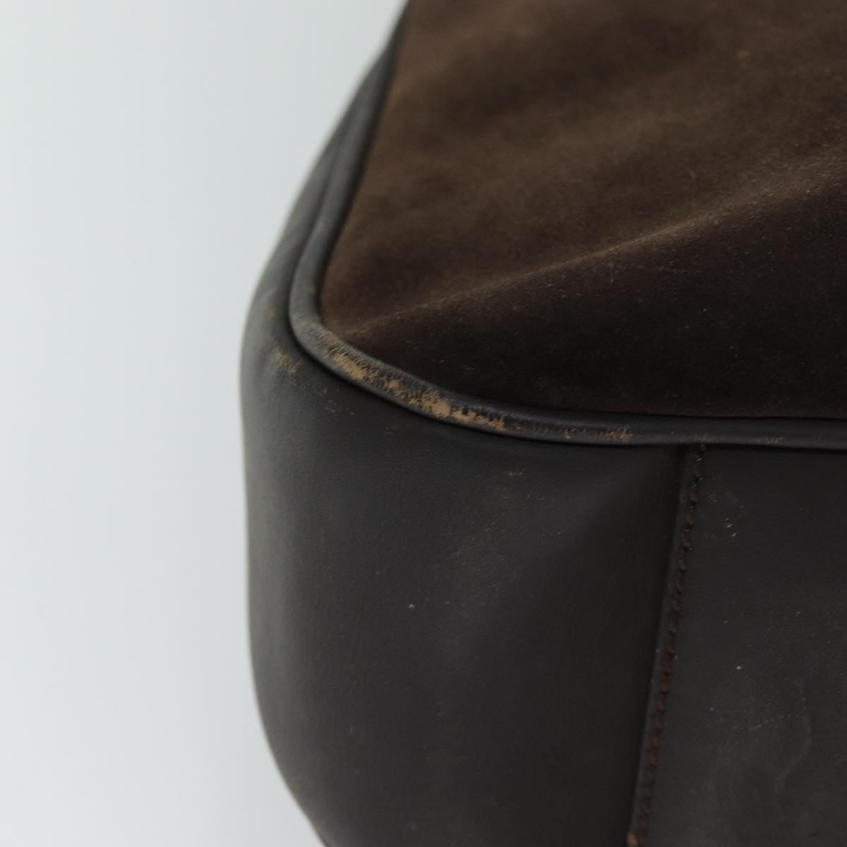 GUCCI Bamboo Hand Bag Suede 2way Brown 001 3444 1577 am6304