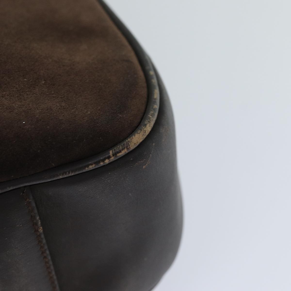 GUCCI Bamboo Hand Bag Suede 2way Brown 001 3444 1577 am6304