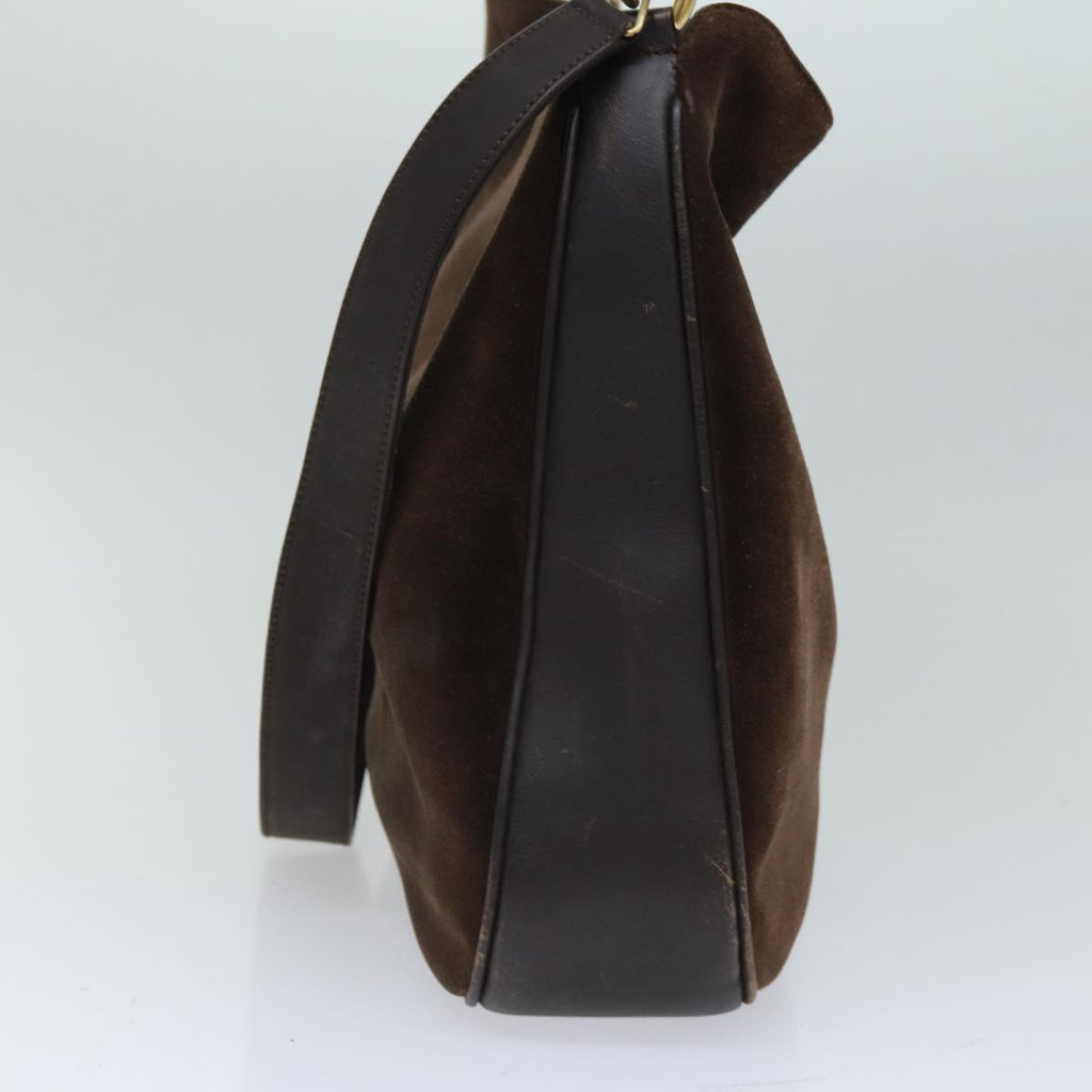 GUCCI Bamboo Hand Bag Suede 2way Brown 001 3444 1577 am6304