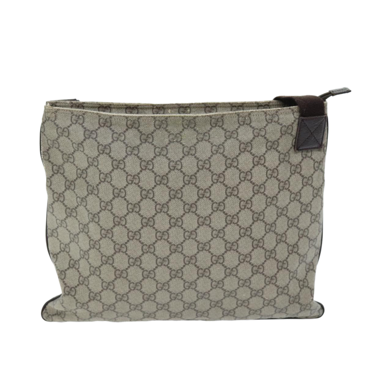 GUCCI GG Supreme Shoulder Bag PVC Leather Beige 141198 am6305