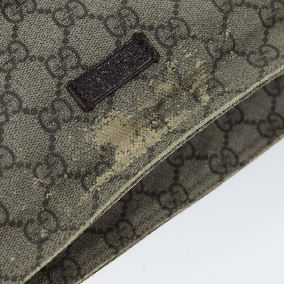 GUCCI GG Supreme Shoulder Bag PVC Leather Beige 141198 am6305