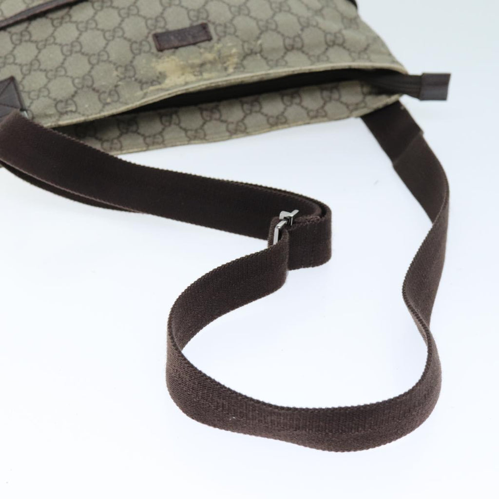 GUCCI GG Supreme Shoulder Bag PVC Leather Beige 141198 am6305