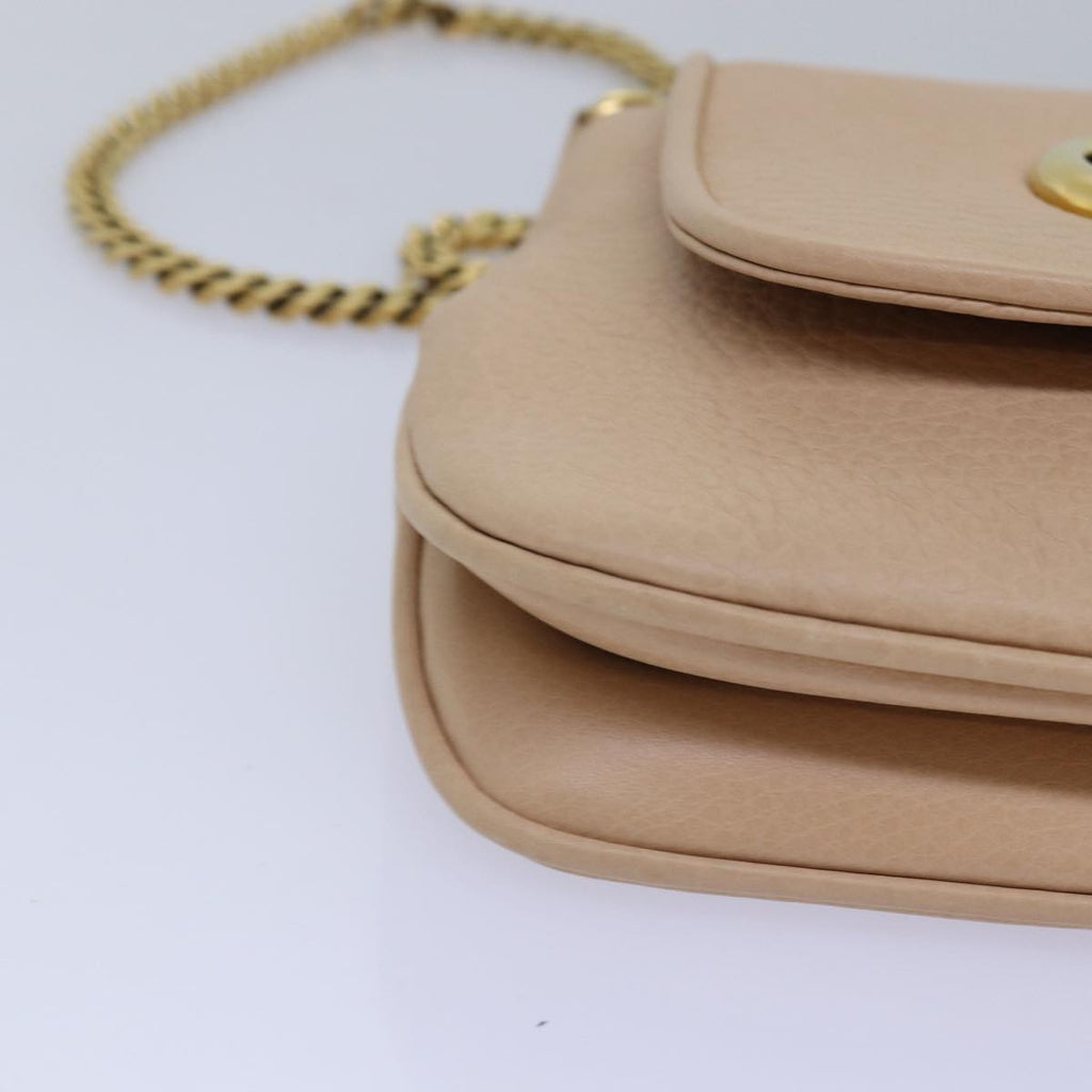 GUCCI Chain Shoulder Bag Leather Beige 251821 am6326
