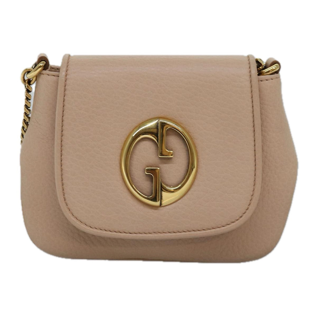 GUCCI Chain Shoulder Bag Leather Beige 251821 am6326