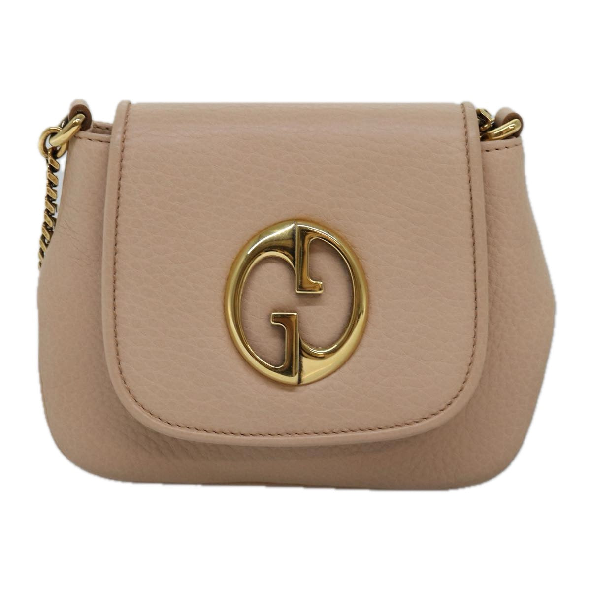 GUCCI Chain Shoulder Bag Leather Beige 251821 am6326