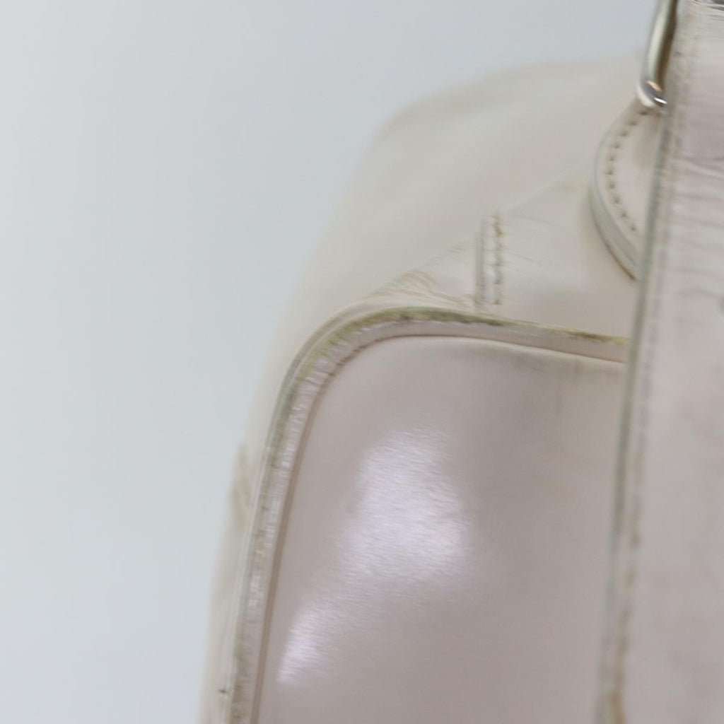 GUCCI Bamboo Hand Bag Patent leather White 003 2058 0016 5 am6347