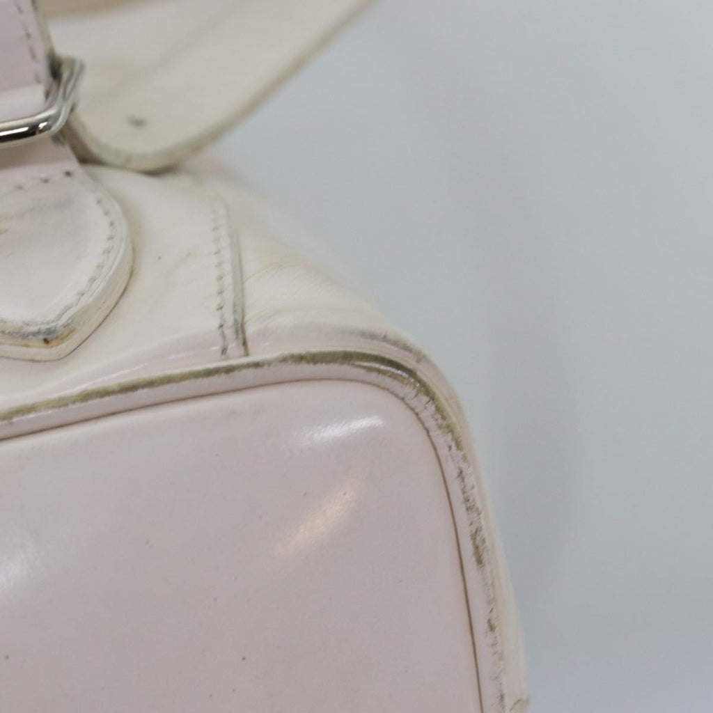 GUCCI Bamboo Hand Bag Patent leather White 003 2058 0016 5 am6347