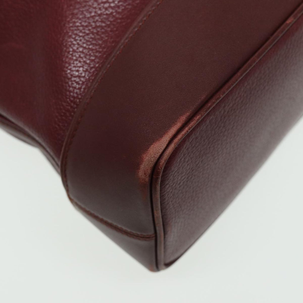 GUCCI Cartier Hand Bag Leather 2Set Khaki Wine Red am6367