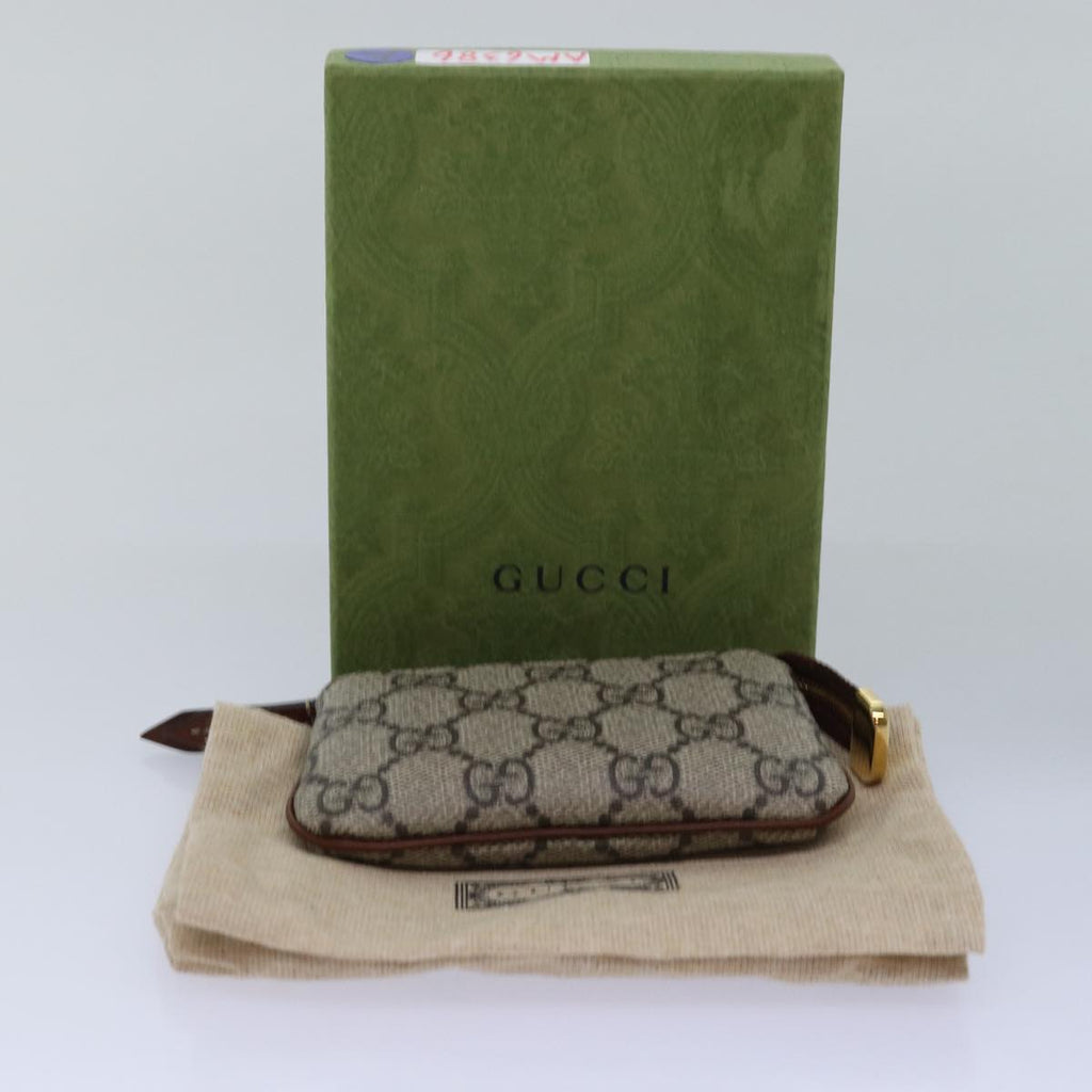 GUCCI GG Supreme Coin Purse PVC Beige 447964 am6386A