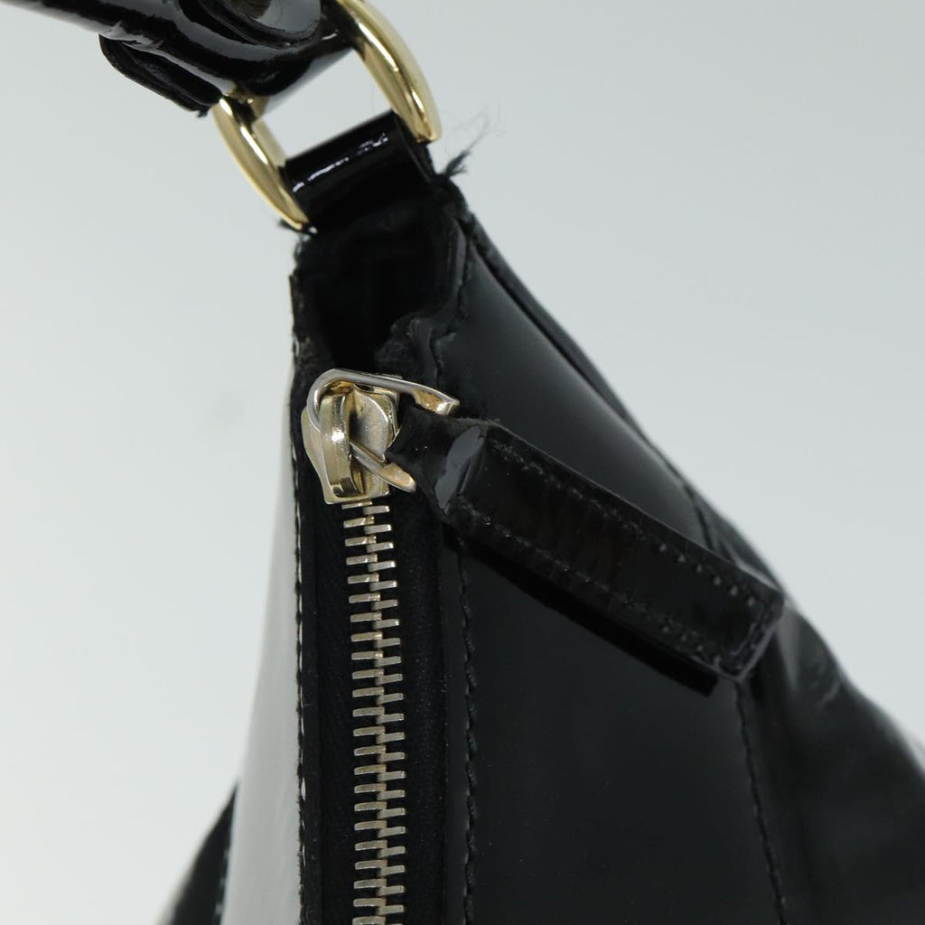 GUCCI Abbey Hand Bag Enamel Black 189833 am6439