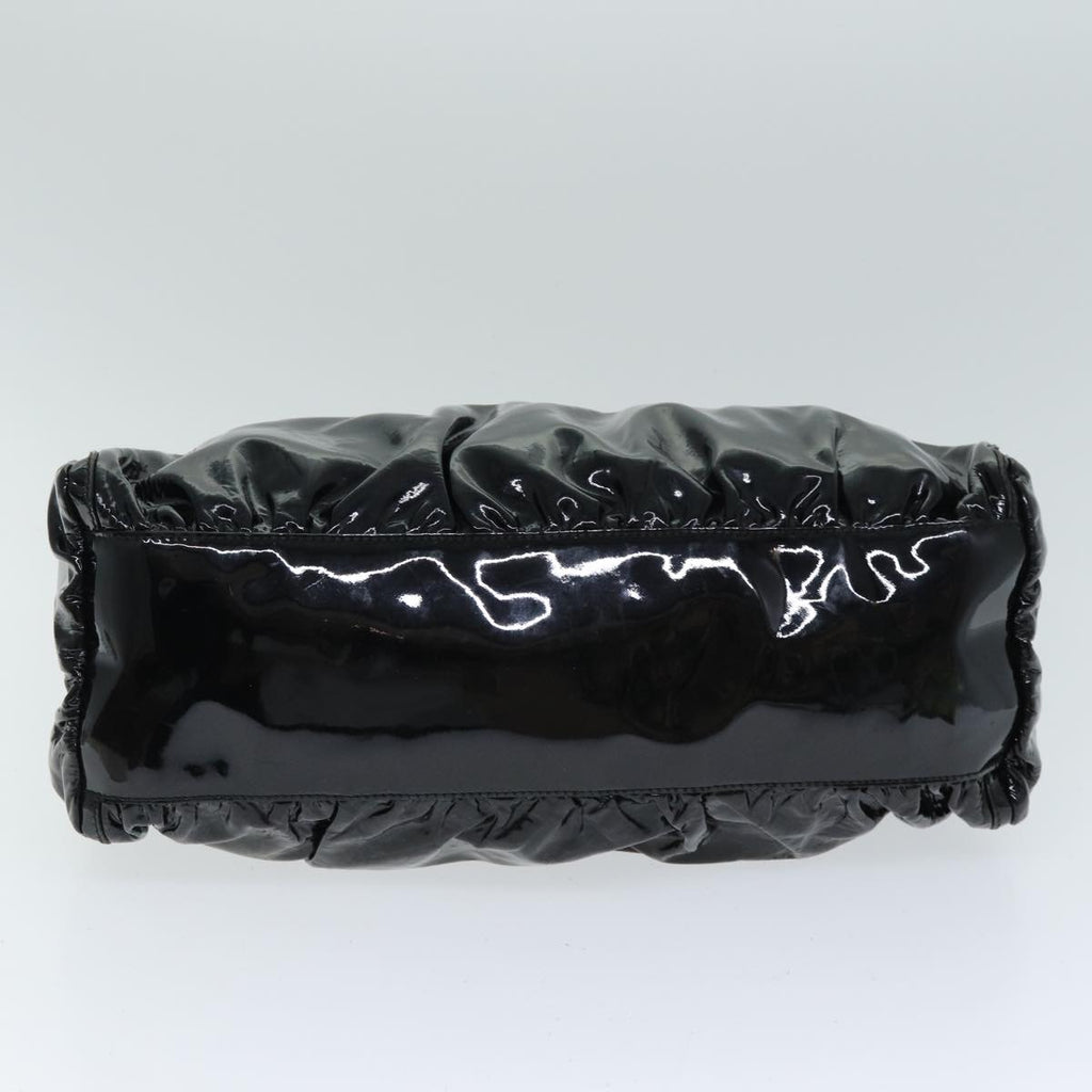GUCCI Abbey Hand Bag Enamel Black 189833 am6439