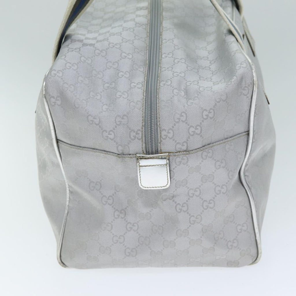 GUCCI GG Canvas Sherry Line Boston Bag Gray Silver 153240 am6442