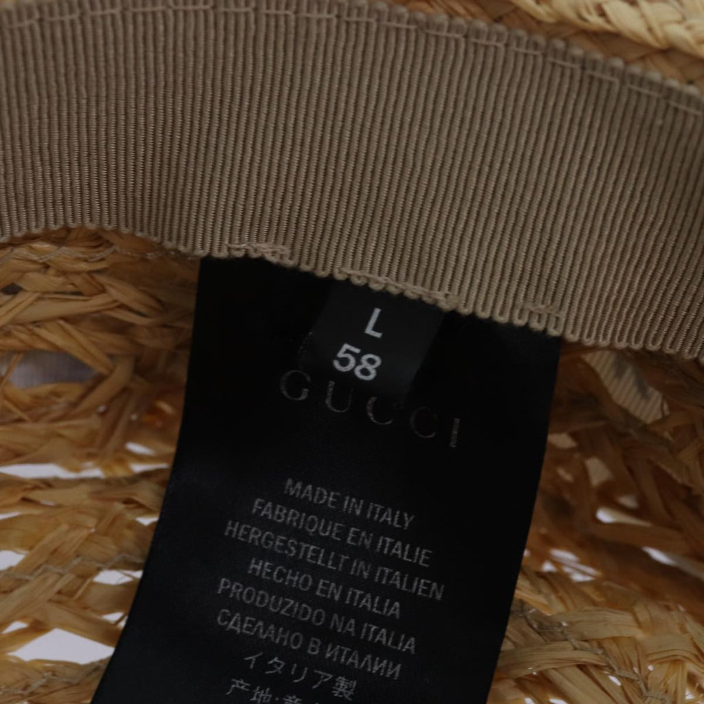GUCCI Hat straw L size Beige am6467