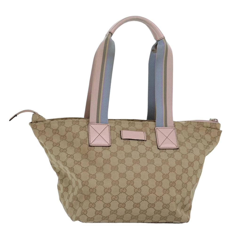 GUCCI GG Canvas Tote Bag Beige Pink Light blue 131230 am6472