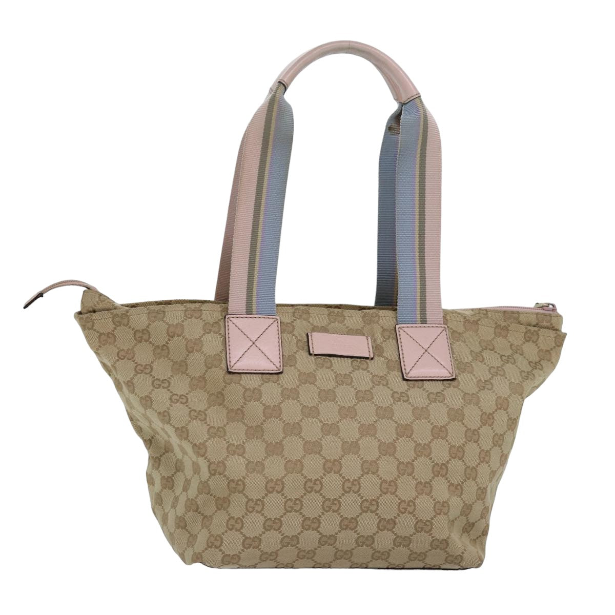 GUCCI GG Canvas Tote Bag Beige Pink Light blue 131230 am6472